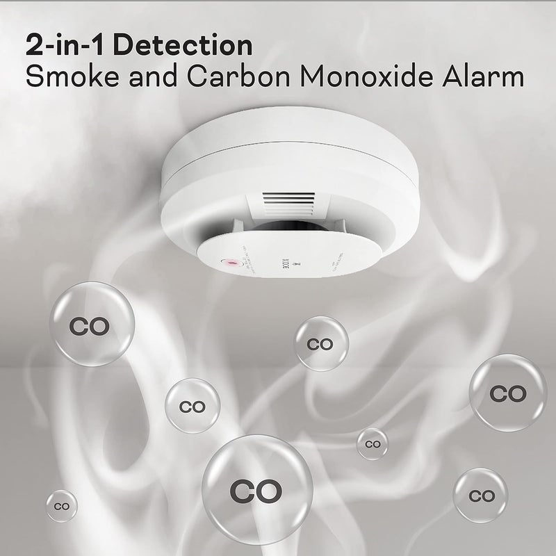 Kidde Hardwired Smoke & Carbon Monoxide Detector, AA Battery Backup, Interconnectable, LED Warning Light Indicators - Image 2